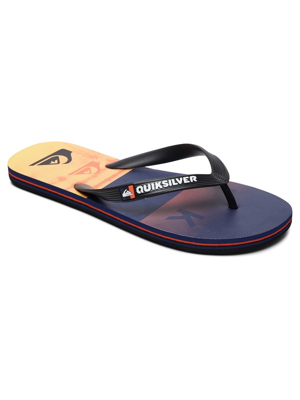 quiksilver, Molokai Wordblock - Flip-Flops for Men, BLACK/ORANGE/BLUE (xknb) 0 Molokai Wordblock - Flip-Flops for Men Multicolor AQYL100788 Quiksilver