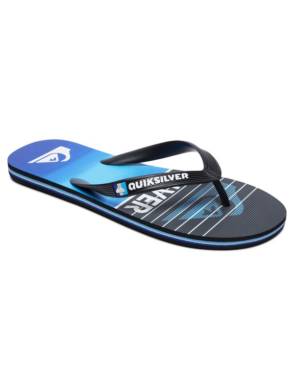 quiksilver, Molokai Highline Slab Flip-Flops, BLACK/BLACK/BLUE (xkkb) 0 Molokai Highline Slab Flip-Flops Black AQYL100792 Quiksilver