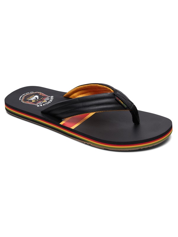 quiksilver, Reclipsed MWRM Flip-Flops, BLACK/YELLOW/RED (xkyr) 0 Reclipsed MWRM Flip-Flops Black AQYL100800 Quiksilver