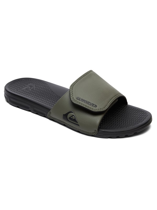quiksilver, Shoreline Adjust - Slider Sandals for Men, BLACK/GREEN/BLACK (xkgk) 0 Shoreline Adjust - Slider Sandals for Men Black AQYL100884 Quiksilver