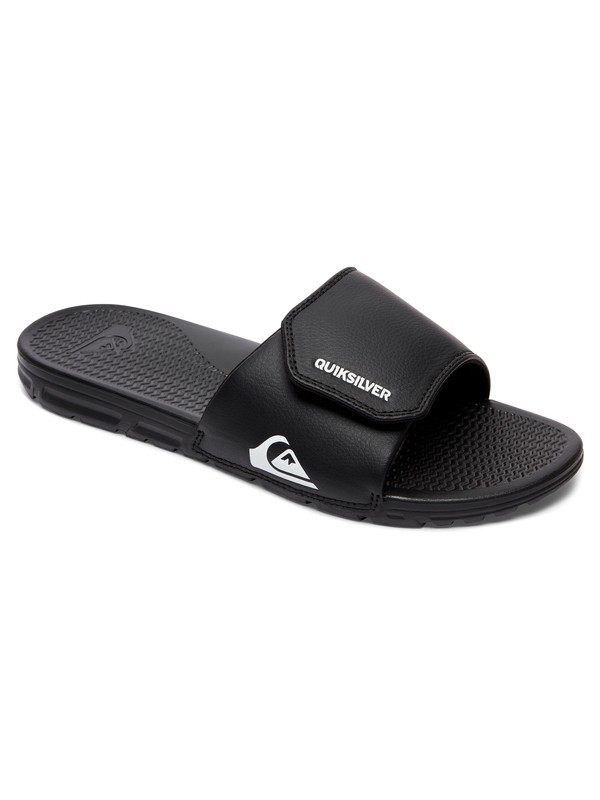 quiksilver, Shoreline Adjust - Slider Sandals for Men, BLACK/WHITE/BLACK (xkwk) 0 Shoreline Adjust - Slider Sandals for Men Black AQYL100884 Quiksilver