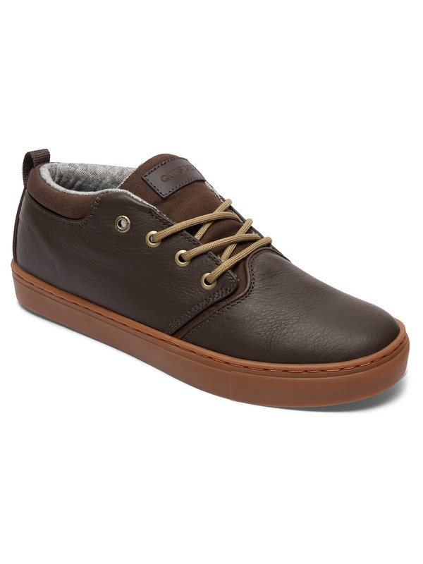 quiksilver, Griffin - Baskets imitation cuir basses, BROWN/BROWN/BROWN (xccc) 0 Griffin - Baskets imitation cuir basses Marron AQYS100020 Quiksilver
