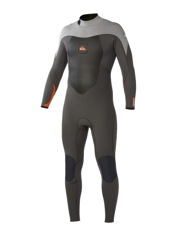 quiksilver, Syncro 4/3mm Back Zip Wetsuit, GRAPHITE/GRAY/ORANGE (xksn) 0 Syncro 4/3mm Back Zip Wetsuit AQYW103019 Quiksilver