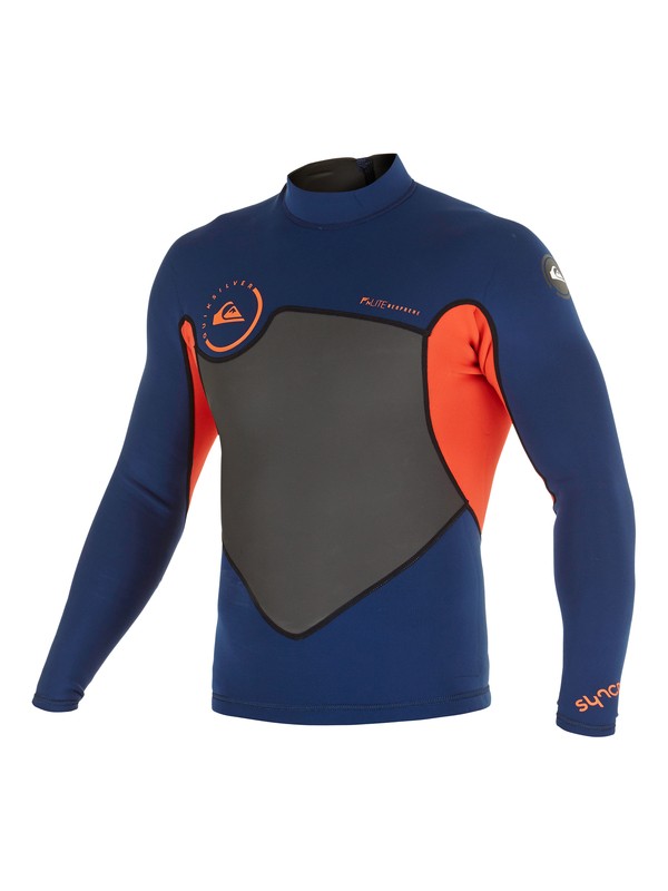 quiksilver, Syncro Mesh 1.5mm Jacket, INK BLUE/ ORANGE (xkkn) 0 Syncro Mesh 1.5mm Jacket AQYW803029 Quiksilver