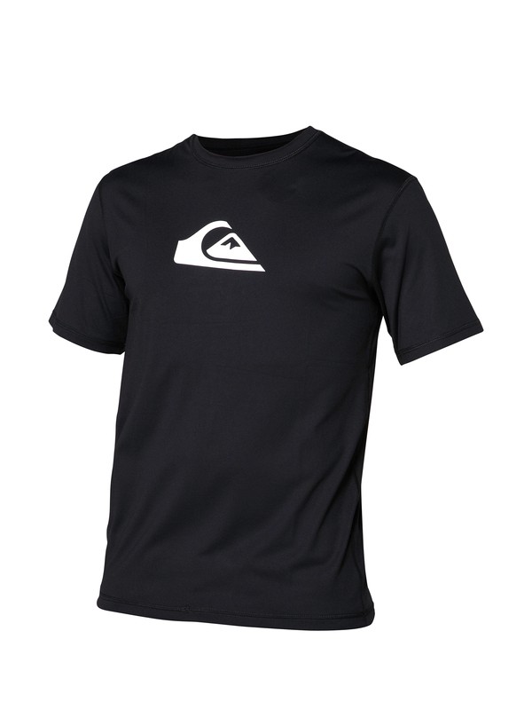 quiksilver, Solid Streak SS Rashguard, BLACK / WHITE (bkw) 0 Solid Streak SS Rashguard AQYWR00009 Quiksilver