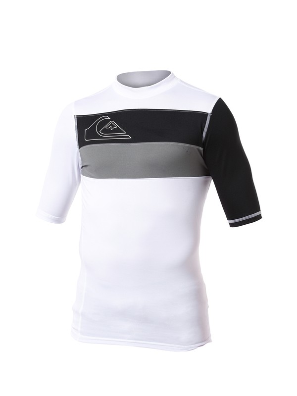 quiksilver, No Frills SS Rashguard, WHITE (wht) 0 No Frills SS Rashguard AQYWR00019 Quiksilver