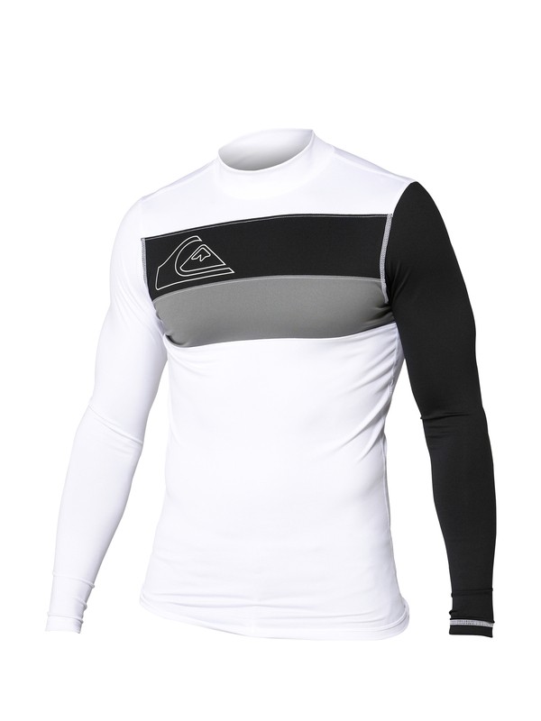 quiksilver, No Frills LS Rashguard, WHITE (wht) 0 No Frills LS Rashguard AQYWR00020 Quiksilver