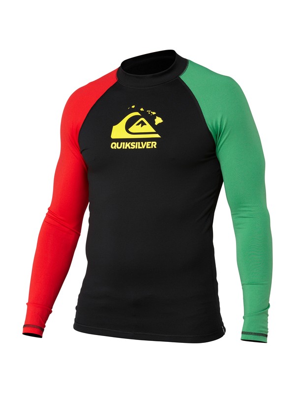 quiksilver, Shaka LS Rashguard, BLACK/LEPRECHAUN GREEN/CHILIPE (xrgy) 0 Shaka LS Rashguard AQYWR00056 Quiksilver