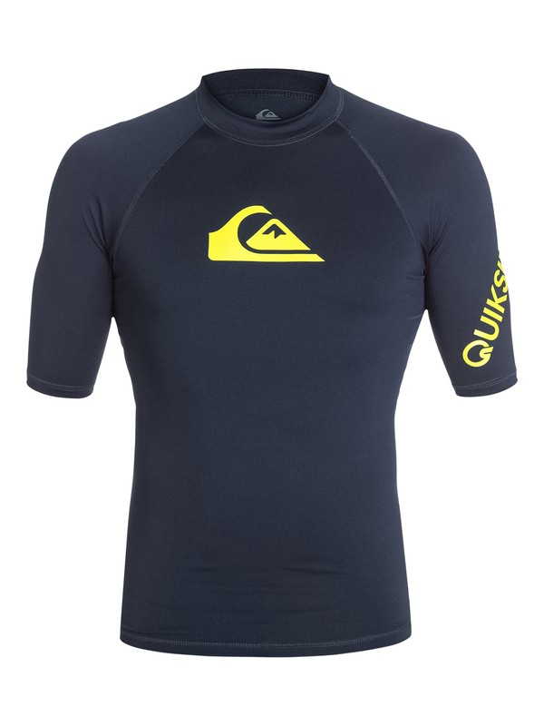 quiksilver, All Time - Short Sleeve Rash Vest, NAVY BLAZER (byj0) 0 All Time - Short Sleeve Rash Vest AQYWR03000 Quiksilver