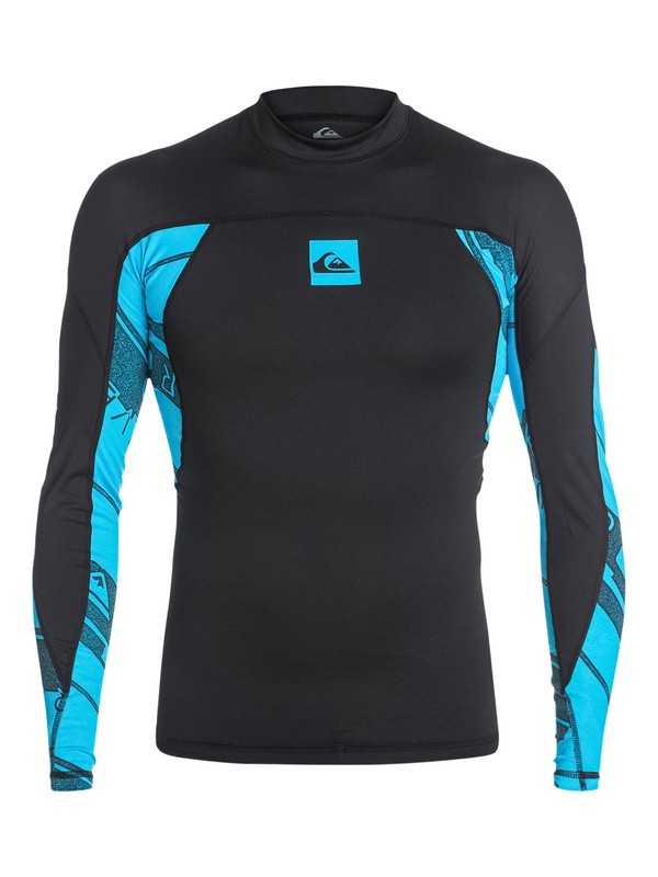 quiksilver, Sublimator - Long Sleeve Rash Vest, BLACK/HAWAIIAN OCEAN (xkkb) 0 Sublimator - Long Sleeve Rash Vest AQYWR03007 Quiksilver