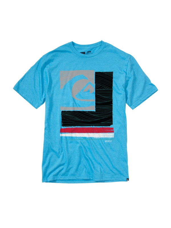 quiksilver, Patchwork Slim Fit T-Shirt, CYAN HEATHER (bmjh) 0 Patchwork Slim Fit T-Shirt AQYZT01481 Quiksilver