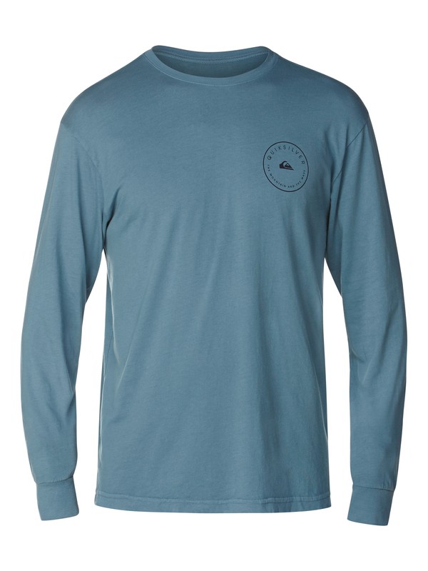 quiksilver, Talk To Much Slim Fit Long Sleeve T-Shirt, BLUESTONE (bmc0) 0 Talk To Much Slim Fit Long Sleeve T-Shirt AQYZT03063 Quiksilver