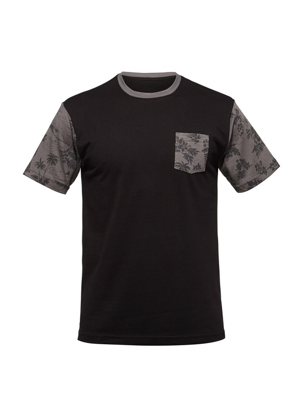 quiksilver, Capped Aloha Modern Fit T-Shirt, BLACK (kvj0) 0 Capped Aloha Modern Fit T-Shirt AQYZT03143 Quiksilver