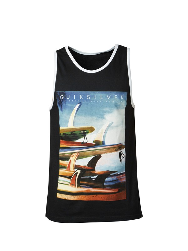 quiksilver, Fins First Tank, BLACK (kvj0) 0 Fins First Tank AQYZT03160 Quiksilver