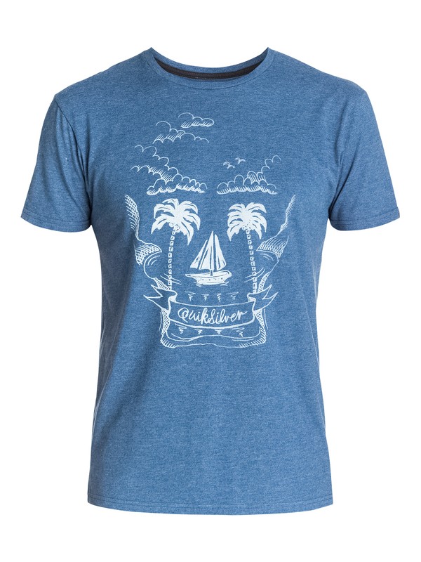 quiksilver, Skull Island T-Shirt, DARK DENIM HEATHER (bsah) 0 Skull Island T-Shirt AQYZT03328 Quiksilver