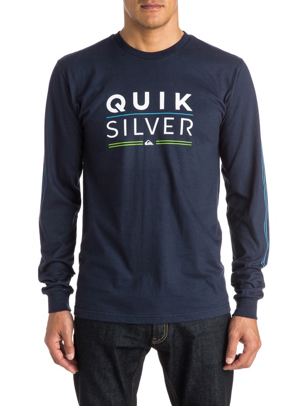 quiksilver, Fully Stacked Long Sleeve Tee, NAVY BLAZER (byj0) 0 Fully Stacked Long Sleeve Tee AQYZT03832 Quiksilver