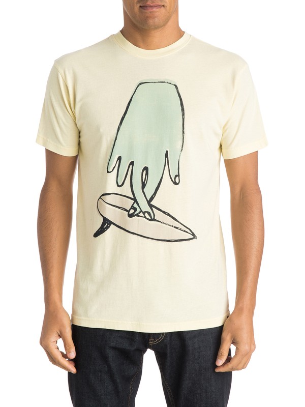 quiksilver, Finger Surfing T-Shirt, TRANS YELLOW (ycp0) 0 Finger Surfing T-Shirt AQYZT03986 Quiksilver