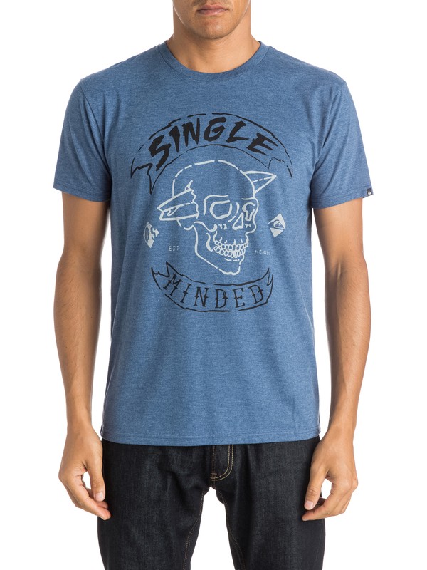 quiksilver, Single Minded - T-Shirt, DARK DENIM HEATHER (bsah) 0 Single Minded - T-Shirt AQYZT03997 Quiksilver