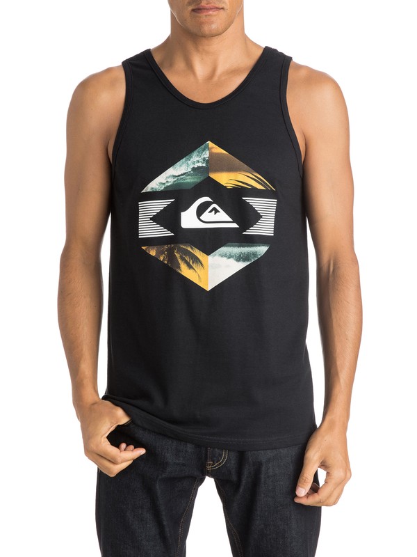 quiksilver, Split Photos Tank, BLACK (kvj0) 0 Split Photos Tank AQYZT04046 Quiksilver