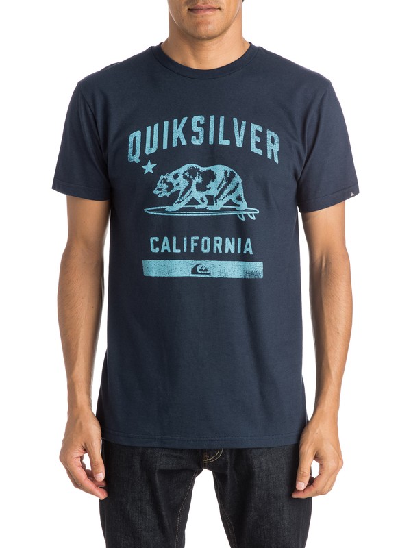 quiksilver, CA Bear T-Shirt, NAVY BLAZER (byj0) 0 CA Bear T-Shirt AQYZT04057 Quiksilver