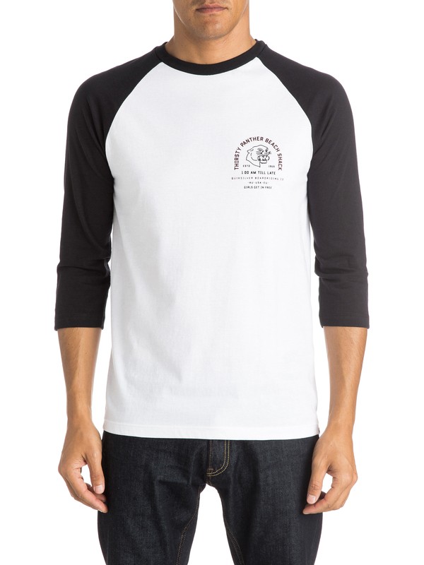 quiksilver, Thirsty Panther Raglan T-Shirt, BLACK (kvj0) 0 Thirsty Panther Raglan T-Shirt AQYZT04092 Quiksilver