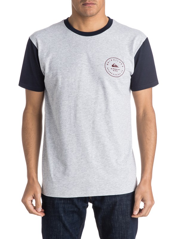 quiksilver, Badge Tee, ATHLETIC HEATHER (sgrh) 0 Badge Tee AQYZT04125 Quiksilver