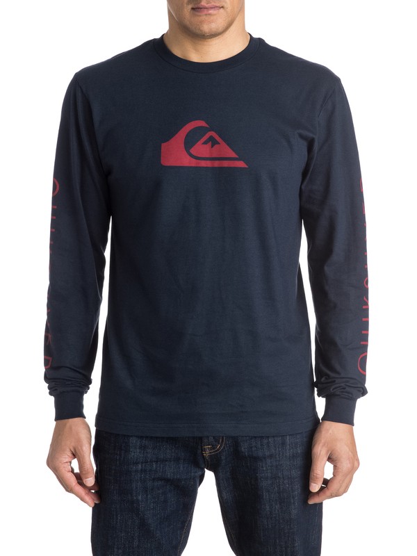 quiksilver, Mountain & Wave Logo Long Sleeve Tee, NAVY BLAZER (byj0) 0 Mountain & Wave Logo Long Sleeve Tee AQYZT04158 Quiksilver
