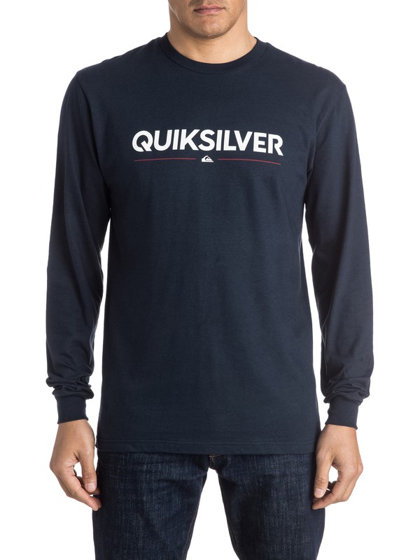 quiksilver, Wordmark Long Sleeve Tee, NAVY BLAZER (byj0) 0 Wordmark Long Sleeve Tee AQYZT04159 Quiksilver
