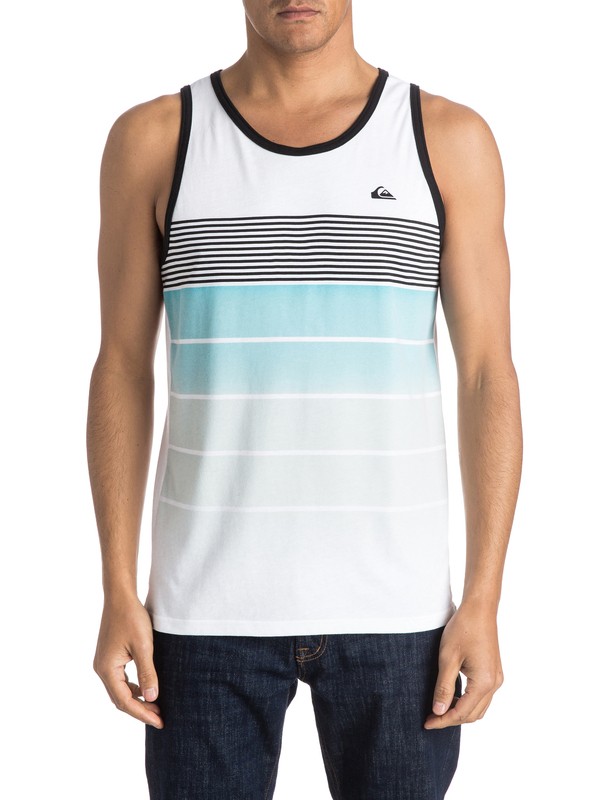 quiksilver, Division Tank, WHITE/BLUE (xwwb) 0 Division Tank AQYZT04186 Quiksilver