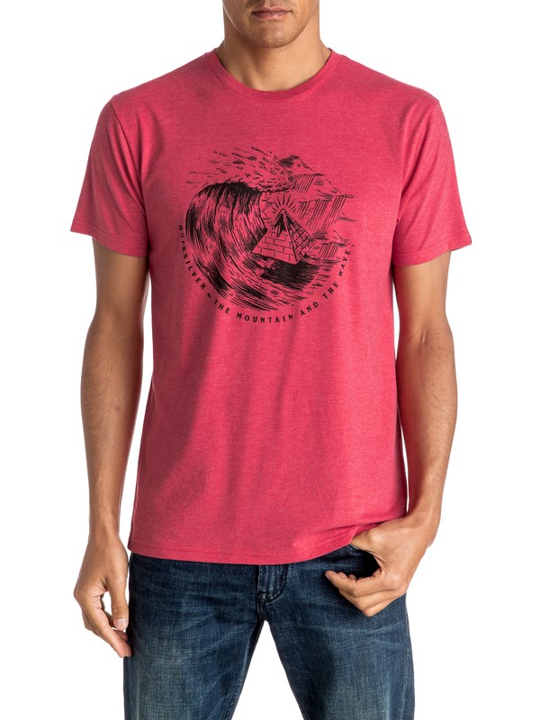 quiksilver, Engraved Tee, CARDINAL HEATHER (rpeh) 0 Engraved Tee AQYZT04419 Quiksilver