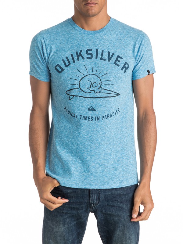 quiksilver, Skull Surfing Mh7 - T-Shirt, BONNIE BLUE HEATHER (bjbh) 0 Skull Surfing Mh7 - T-Shirt AQYZT04425 Quiksilver