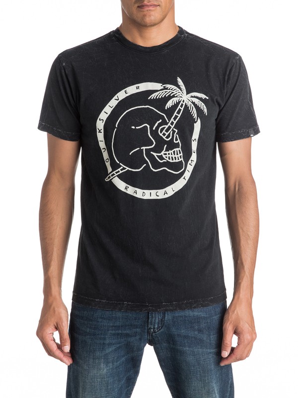quiksilver, Palm Skull Tee, BLACK (kvj0) 0 Palm Skull Tee AQYZT04460 Quiksilver