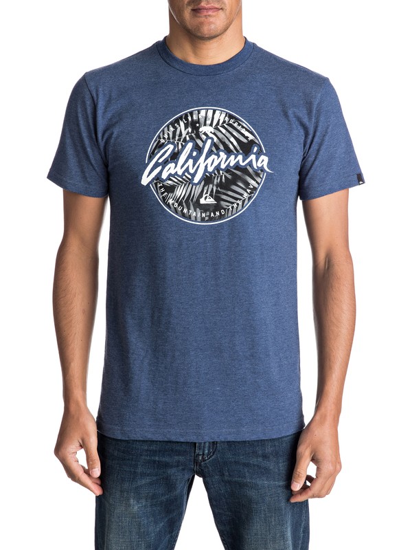 quiksilver, California Circle - T-Shirt, DARK DENIM HEATHER (brqh) 0 California Circle - T-Shirt AQYZT04617 Quiksilver