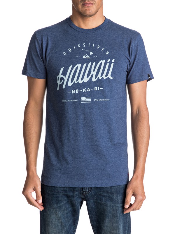 quiksilver, On The Rock - T-Shirt, DARK DENIM HEATHER (brqh) 0 On The Rock - T-Shirt AQYZT04653 Quiksilver