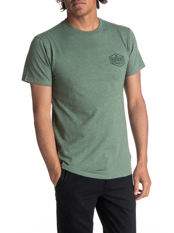 quiksilver, Men's Shaping Bay Tee, RIFLE GREEN HEATHER (gsqh) 0 Men's Shaping Bay Tee AQYZT04986 Quiksilver