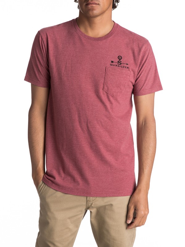 quiksilver, Alumni Card Tee, POMEGRANATE HEATHER (rzgh) 0 Alumni Card Tee AQYZT04993 Quiksilver