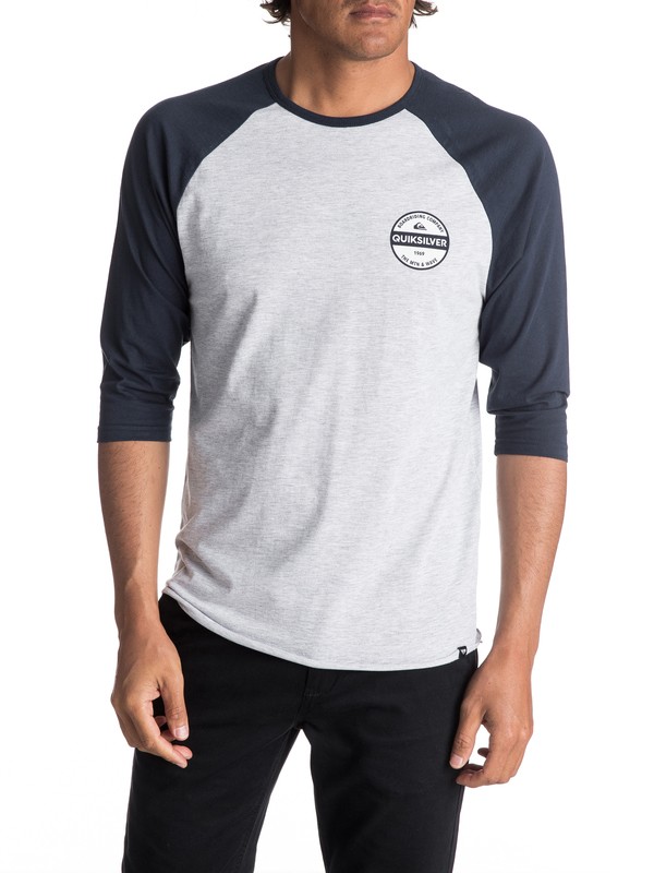 quiksilver, Snaken Tee, ATHLETIC HEATHER/NAVY BLAZER (xssb) 0 Snaken Tee AQYZT05013 Quiksilver