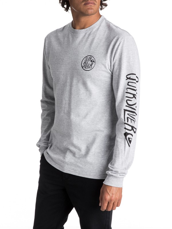 quiksilver, Men's Kool Shapes Long Sleeve Tee, ATHLETIC HEATHER (sgrh) 0 Men's Kool Shapes Long Sleeve Tee AQYZT05021 Quiksilver