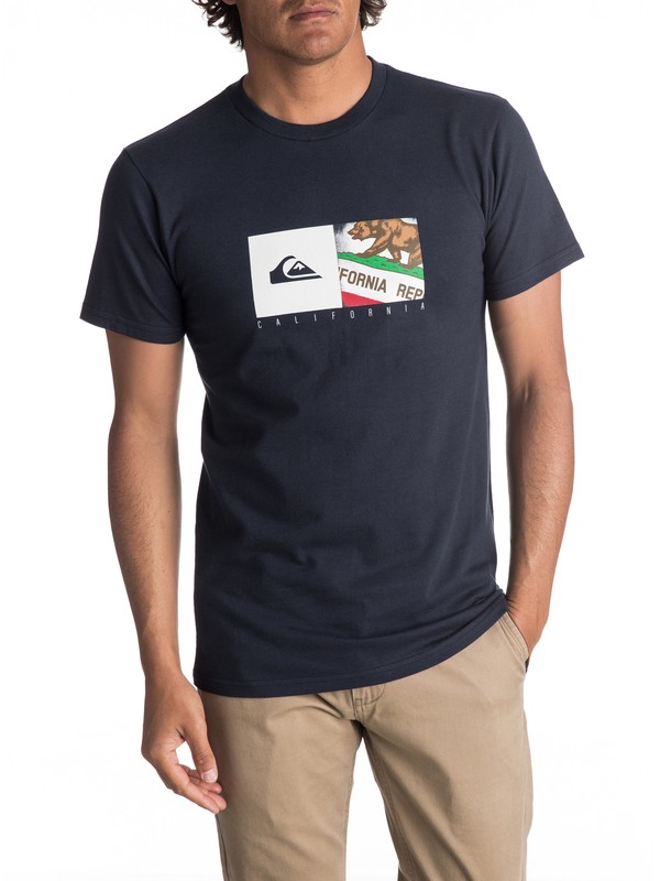 quiksilver, Hombres Camiseta California Coast, NAVY BLAZER (byj0) 0 Hombres Camiseta California Coast AQYZT05075 Quiksilver