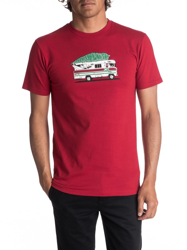 quiksilver, Men's Santa Camper Tee, CHILI PEPPER (rrd0) 0 Men's Santa Camper Tee Red AQYZT05092 Quiksilver