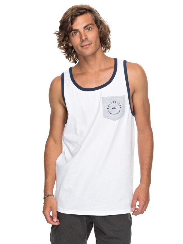 quiksilver, Camino Pocket Tank, WHITE (wbb0) 0 Camino Pocket Tank White AQYZT05164 Quiksilver