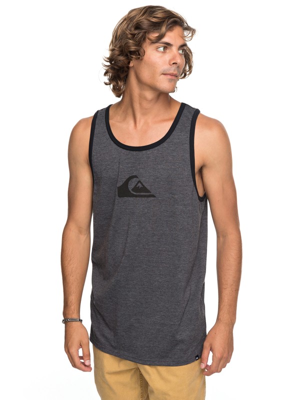 quiksilver, Logo Tank, CHARCOAL HEATHER (ktah) 0 Logo Tank Black AQYZT05216 Quiksilver