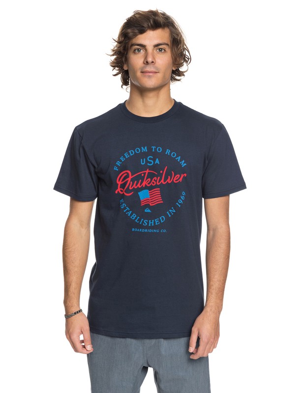 quiksilver, Freedom To Roam - T-Shirt, NAVY BLAZER (byj0) 0 Freedom To Roam - T-Shirt Blue AQYZT05422 Quiksilver
