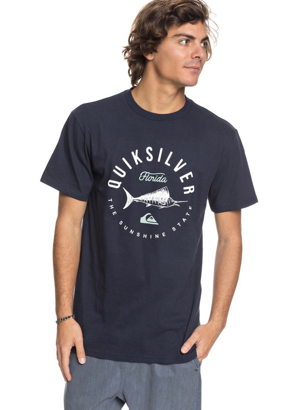 quiksilver, Men Florida Fish Camiseta, NAVY BLAZER (byj0) 0 Men Florida Fish Camiseta AQYZT05425 Quiksilver