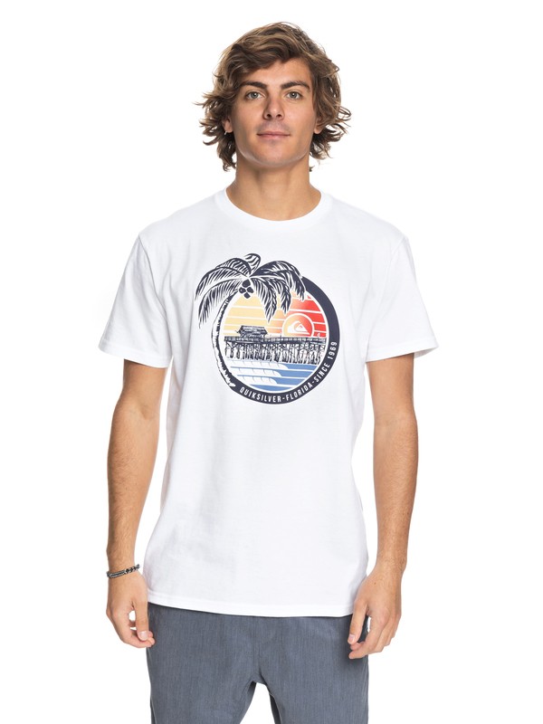 quiksilver, Florida Pier - T-Shirt, WHITE (wbb0) 0 Florida Pier - T-Shirt White AQYZT05426 Quiksilver