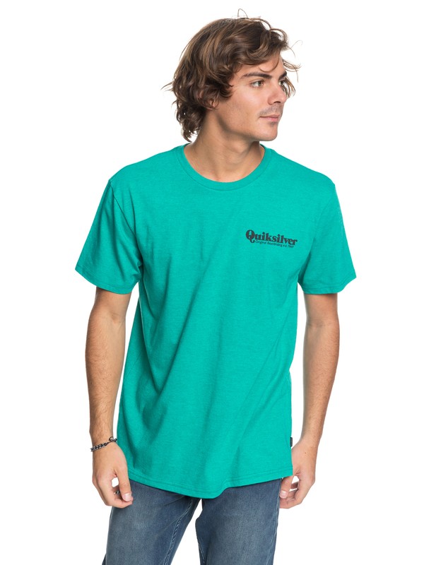 quiksilver, Twin Fin Mates - T-Shirt, TROPICAL GREEN HEATHER (bpqh) 0 Twin Fin Mates - T-Shirt Blue AQYZT05444 Quiksilver