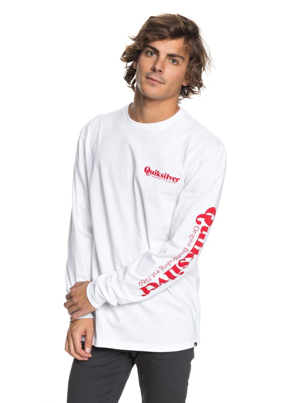 quiksilver, Twin Fin Mates Long Sleeve Tee, WHITE (wbb0) 0 Twin Fin Mates Long Sleeve Tee White AQYZT05453 Quiksilver