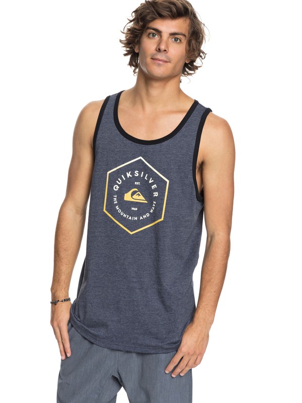 quiksilver, Rainbow Block - Tank, NAVY BLAZER HEATHER (byjh) 0 Rainbow Block - Tank Blue AQYZT05455 Quiksilver
