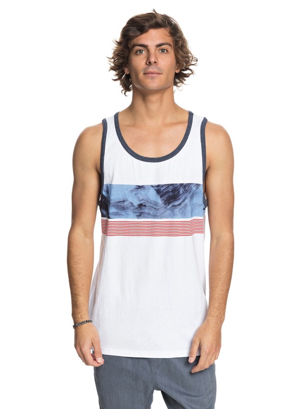 quiksilver, Slash - Tank, WHITE/NAVY BLAZER (xwwb) 0 Slash - Tank White AQYZT05457 Quiksilver