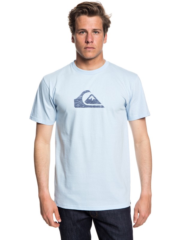 quiksilver, Comp Logo Tee, ANGEL FALLS (bfg0) 0 Comp Logo Tee Blue AQYZT05534 Quiksilver